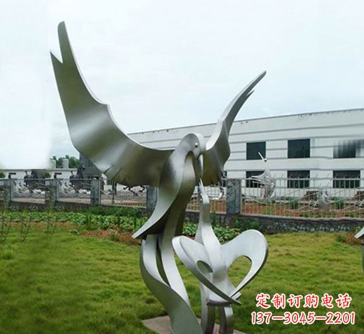 南京“喂食”不锈钢动物鸟类景观雕塑,公园校园中国文化传承雕塑
