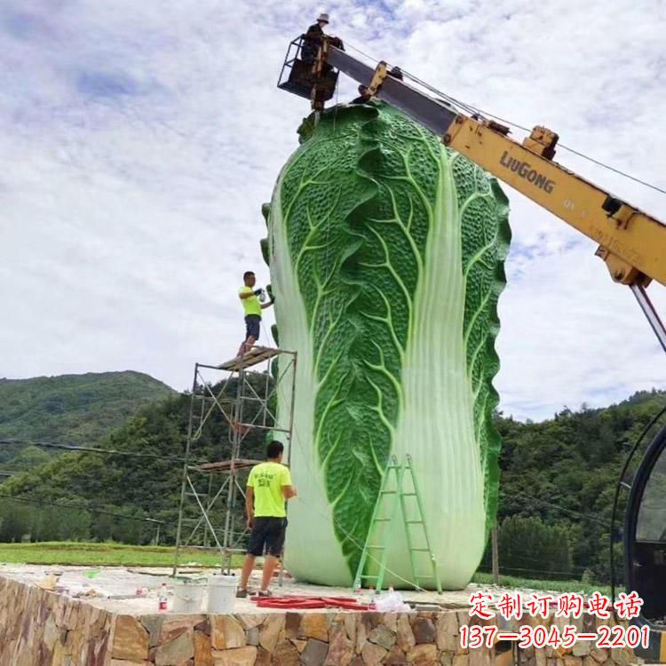 南京白菜石雕凳-景区园林大型仿真植物景观