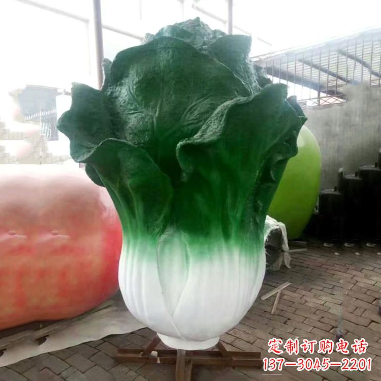 南京玻璃钢招财植物白菜雕塑