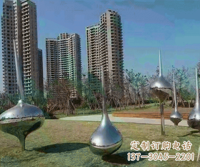 南京小区不锈钢抽象陀螺雕塑
