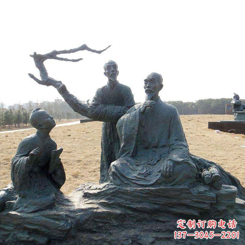 南京八大山人景观小品雕塑-公园历史名人著名画家朱耷情景雕塑