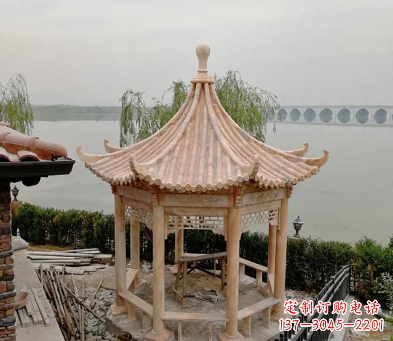 南京精致古典八角凉亭石雕
