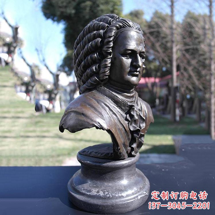 南京巴赫头像铜雕德古巴洛克时期作曲家胸像雕刻