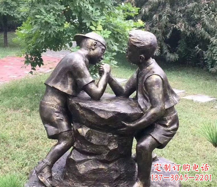 南京掰手腕儿童雕塑