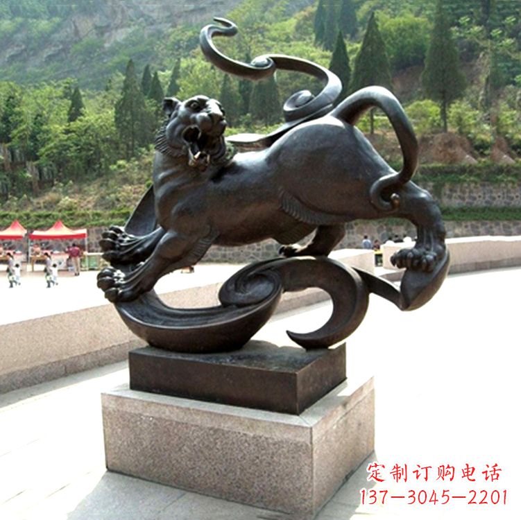 南京白虎神兽铜雕-纯铜铸造广场文化动物雕塑摆件