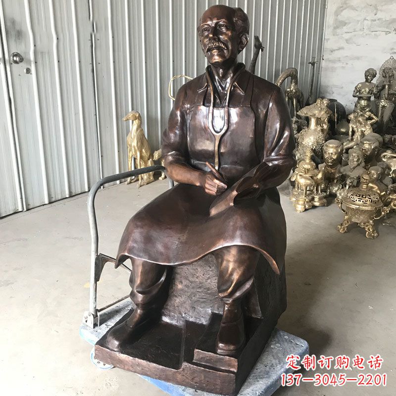 南京白求恩坐姿纯铜雕塑