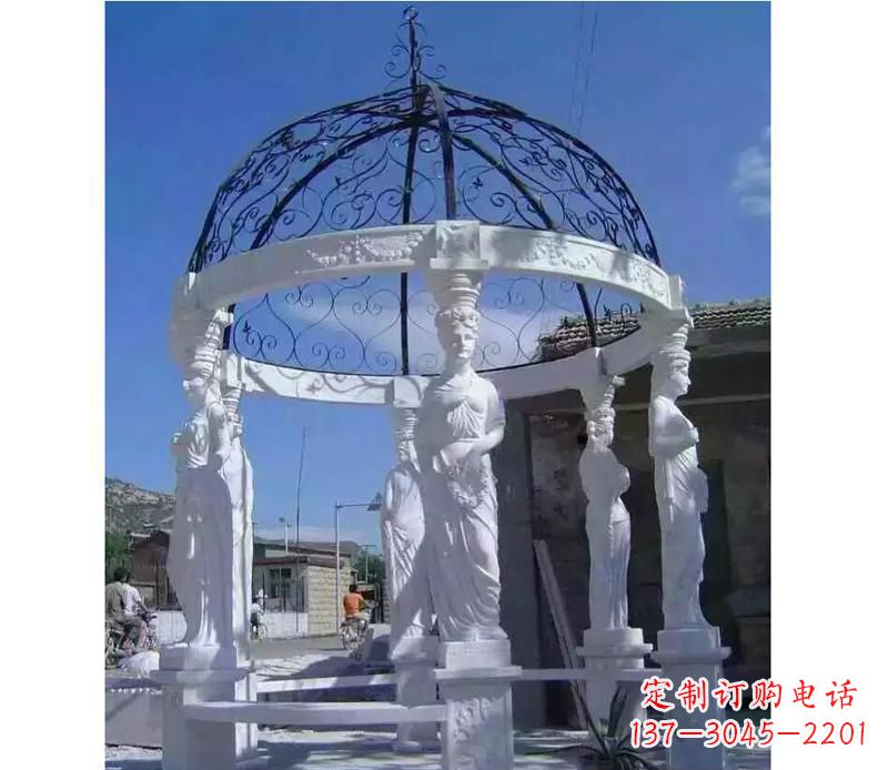 南京白色欧式石头凉亭