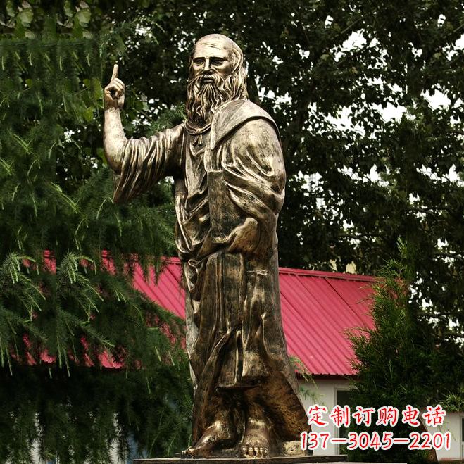南京柏拉图玻璃钢仿铜雕像-世界名人古希腊著名哲学家雕塑
