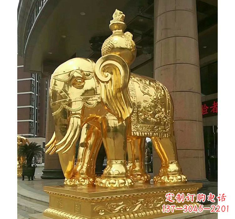 南京宝瓶大象铜雕