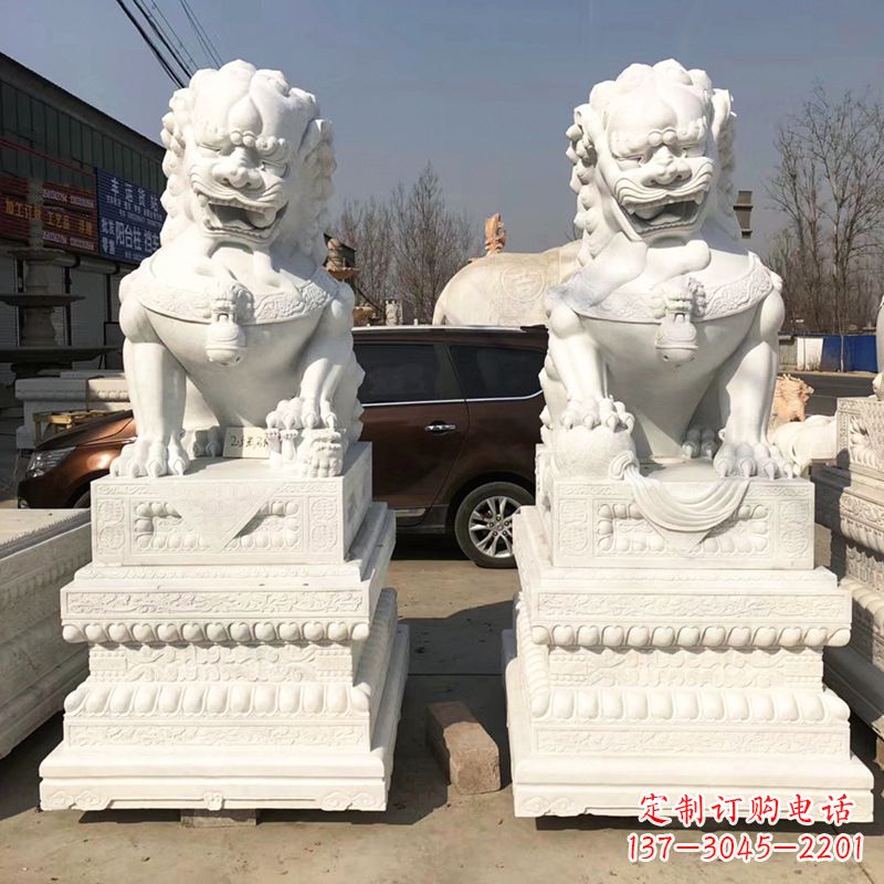 南京新精美汉白玉狮子