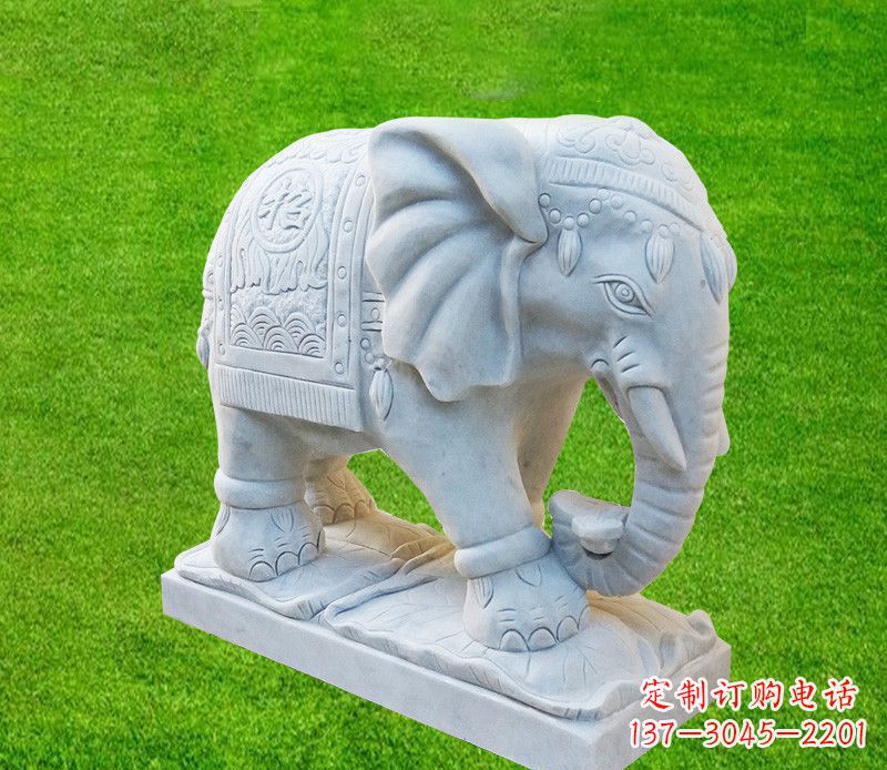 南京鼻卷元宝汉白玉门口大象石雕