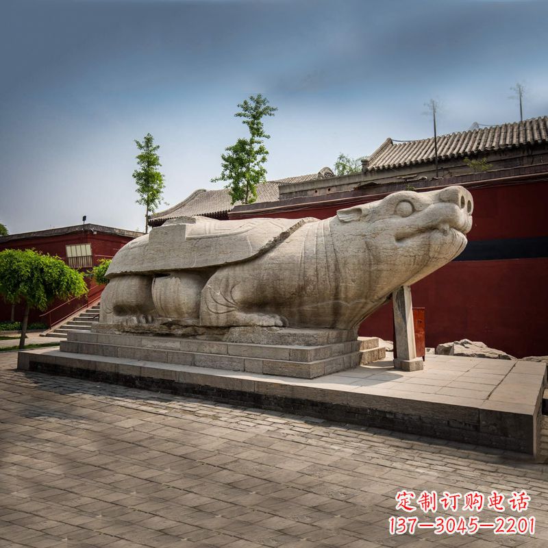 南京赑屃身上有佛的雕塑-寺庙景点广场神兽动物雕塑