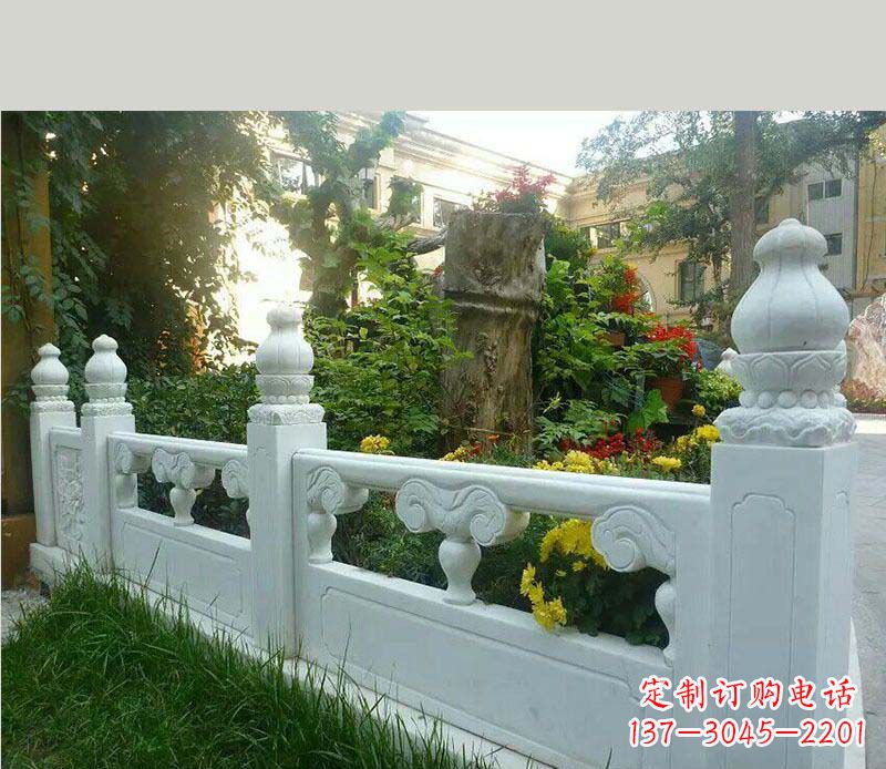 南京别墅汉白玉栏板景观石雕
