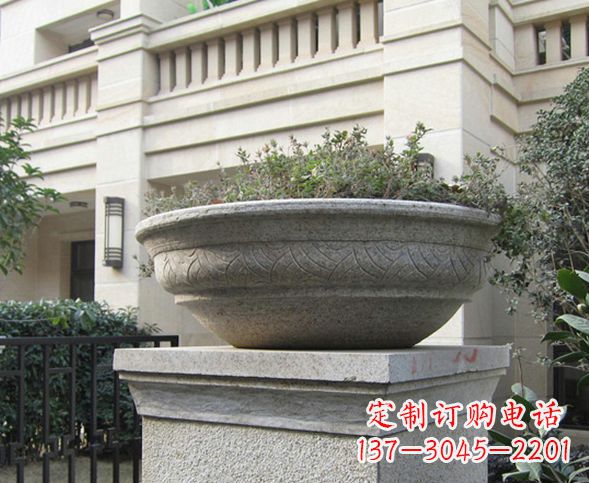 南京别墅景观大理石花盆石雕 (5)