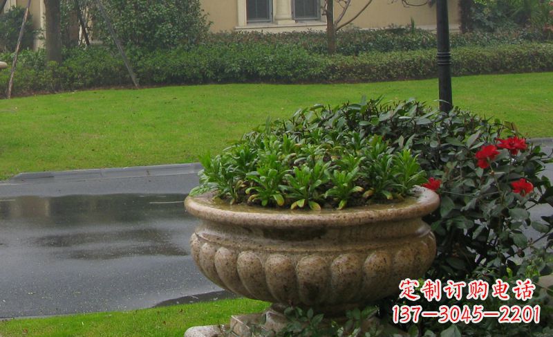 南京别墅景观大理石花盆石雕 (4)