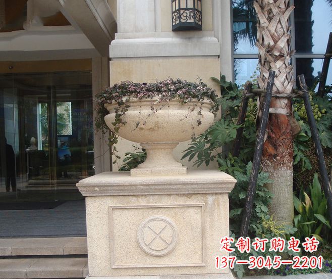 南京别墅景观大理石花盆石雕 (6)
