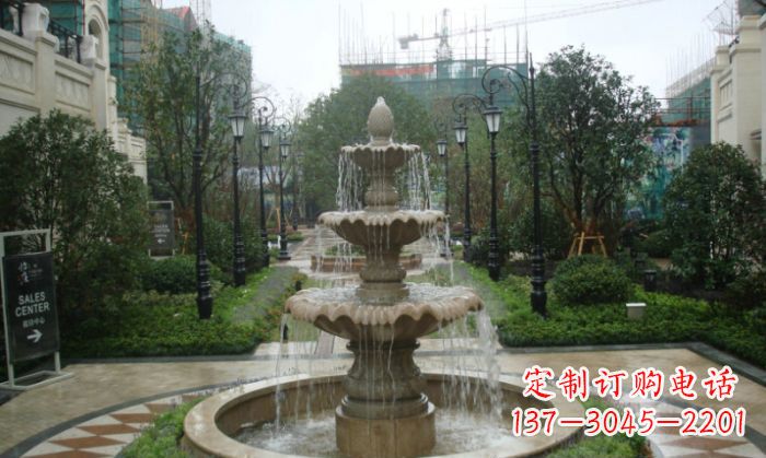 南京别墅景观大型喷泉石雕 (2)