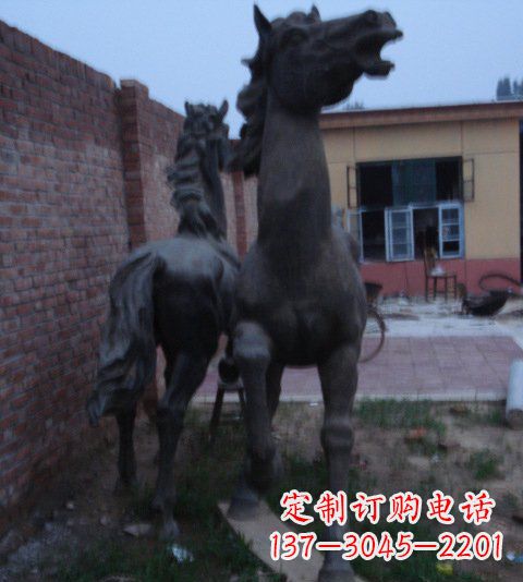 南京别墅景观动物马铜雕塑_2