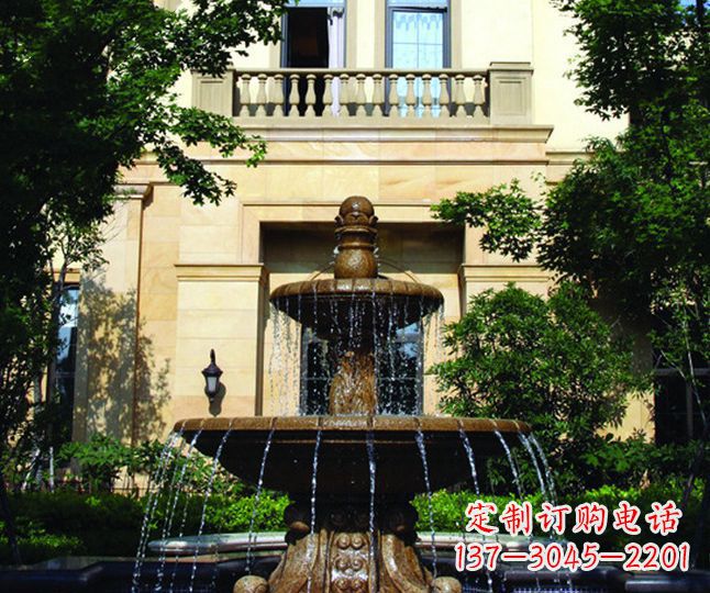南京别墅景观多层喷泉石雕 (2)