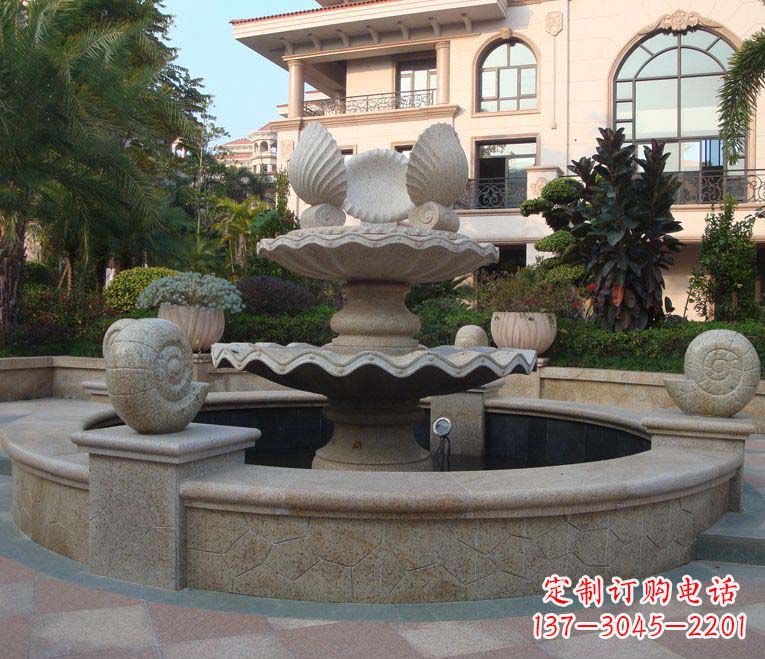 南京别墅景观多层喷泉石雕