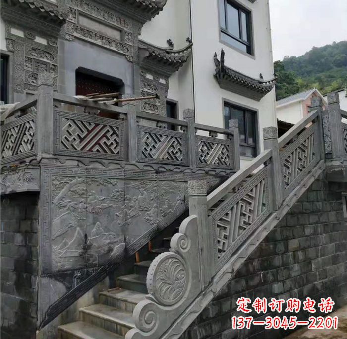 南京别墅景观仿古石雕栏板_2