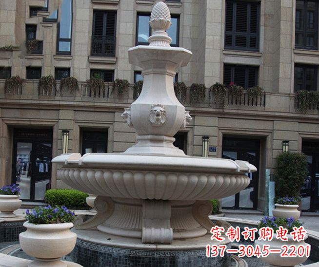 南京别墅景观石雕大理石喷泉
