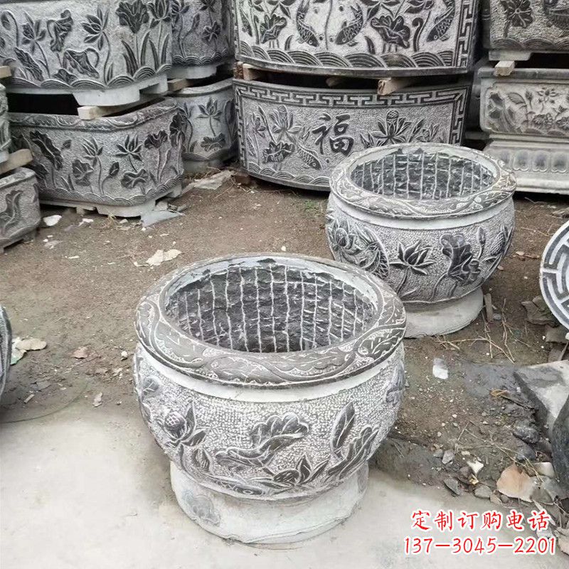 南京别墅水缸石雕塑
