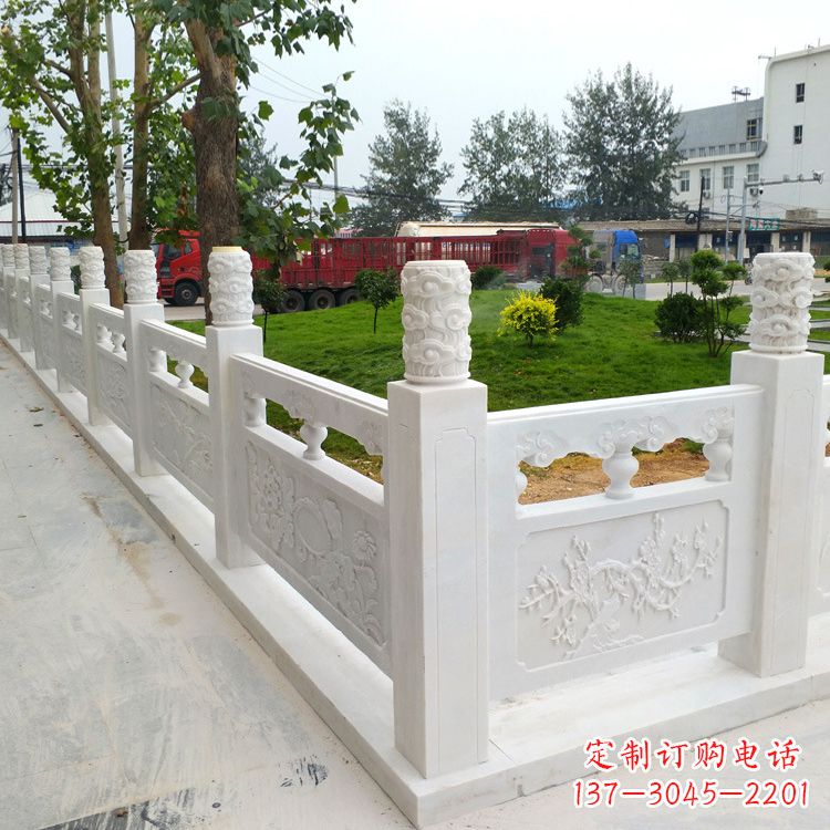 南京别墅园林大理石石雕栏板护栏