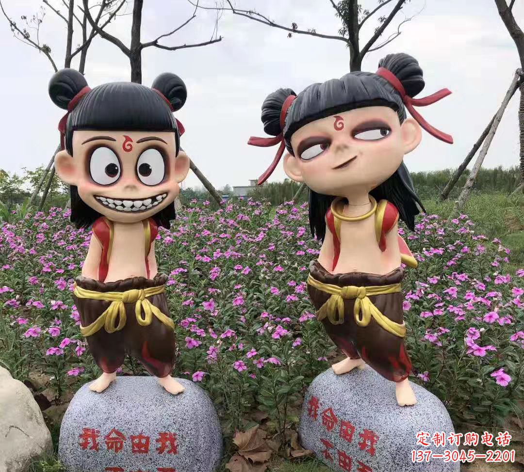 南京玻璃钢彩绘哪吒卡通人物