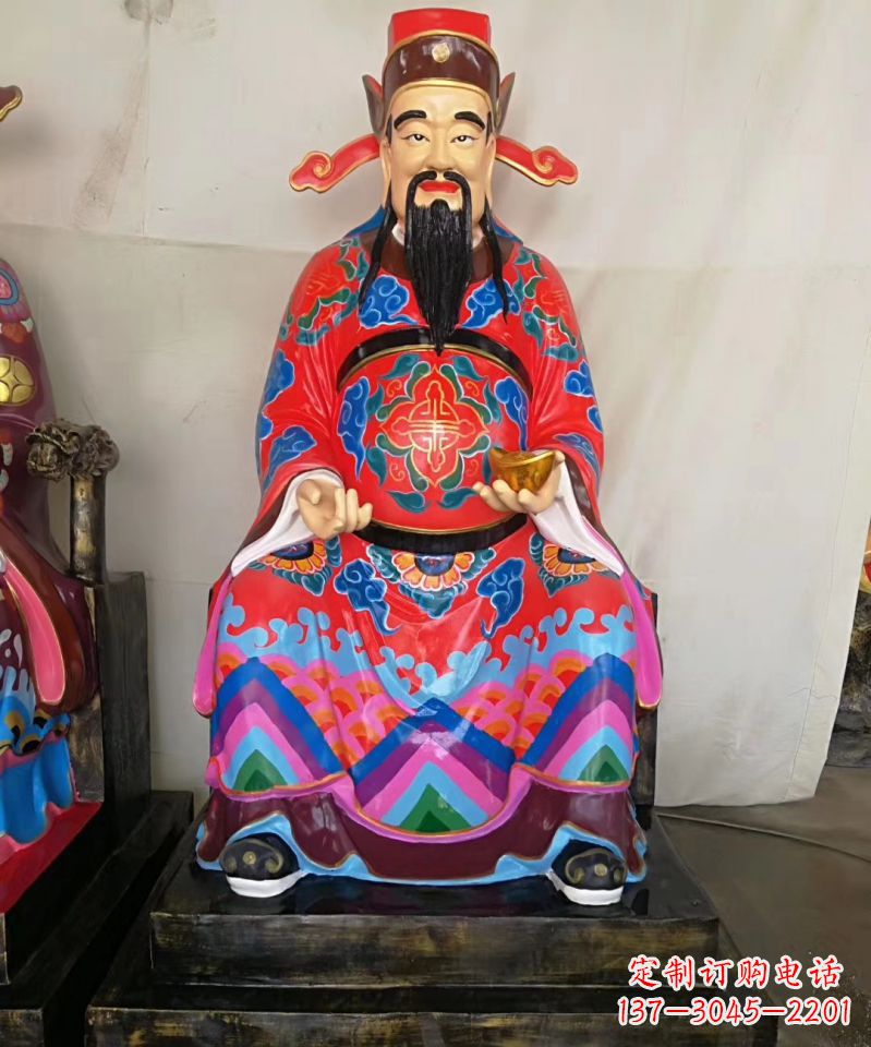 南京玻璃钢彩绘文财神神像雕塑