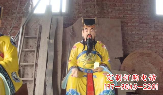 南京玻璃钢彩绘文财神寺庙神像雕塑