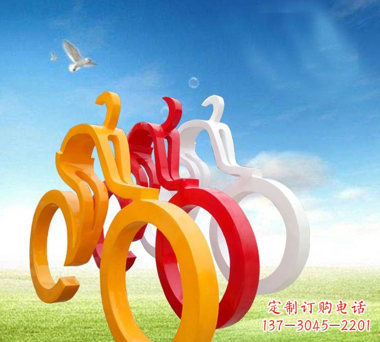 南京玻璃钢艺术自行车雕塑