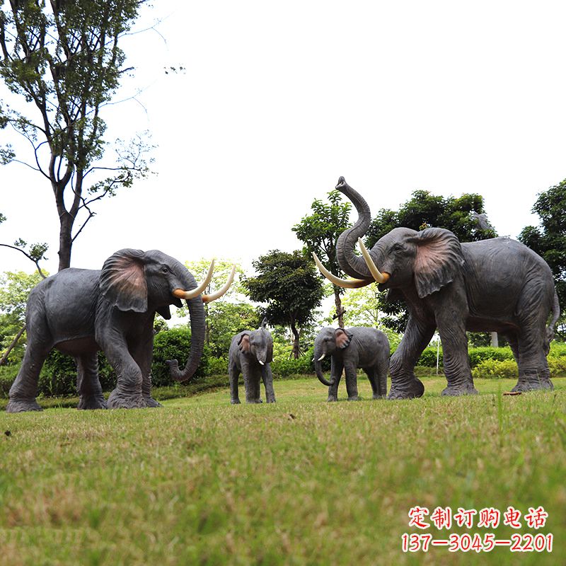 南京玻璃钢大象雕塑传承古老文化,点缀园林景观