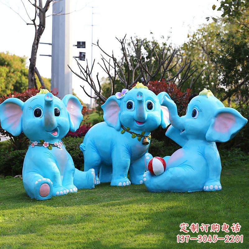 南京玻璃钢大象雕塑精美的艺术品