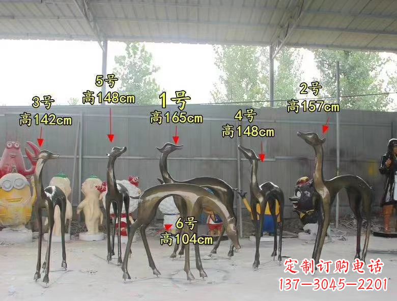 南京玻璃钢仿铜公园小鹿雕塑