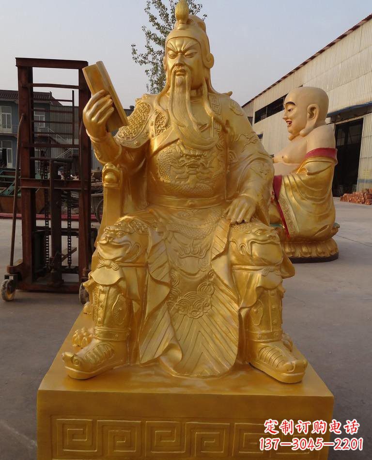 南京玻璃钢仿铜关公雕塑——传承春秋精神