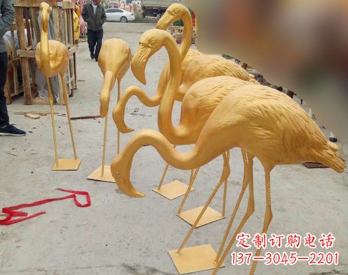 南京火烈鸟雕塑仿铜雕塑的精美杰作