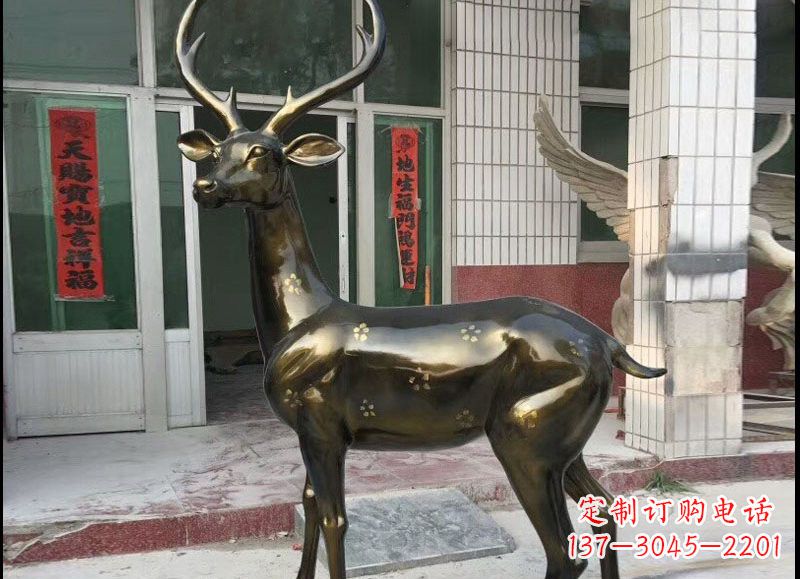 南京玻璃钢仿铜梅花鹿
