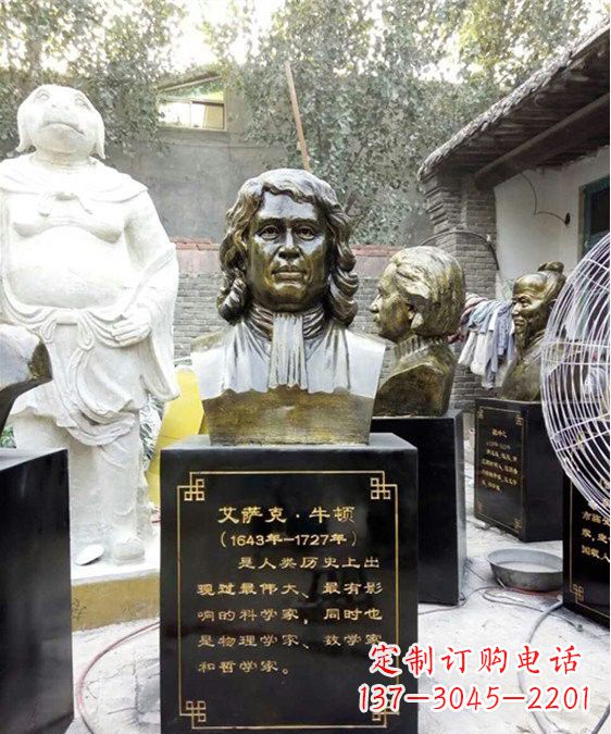 南京玻璃钢仿铜牛顿头像