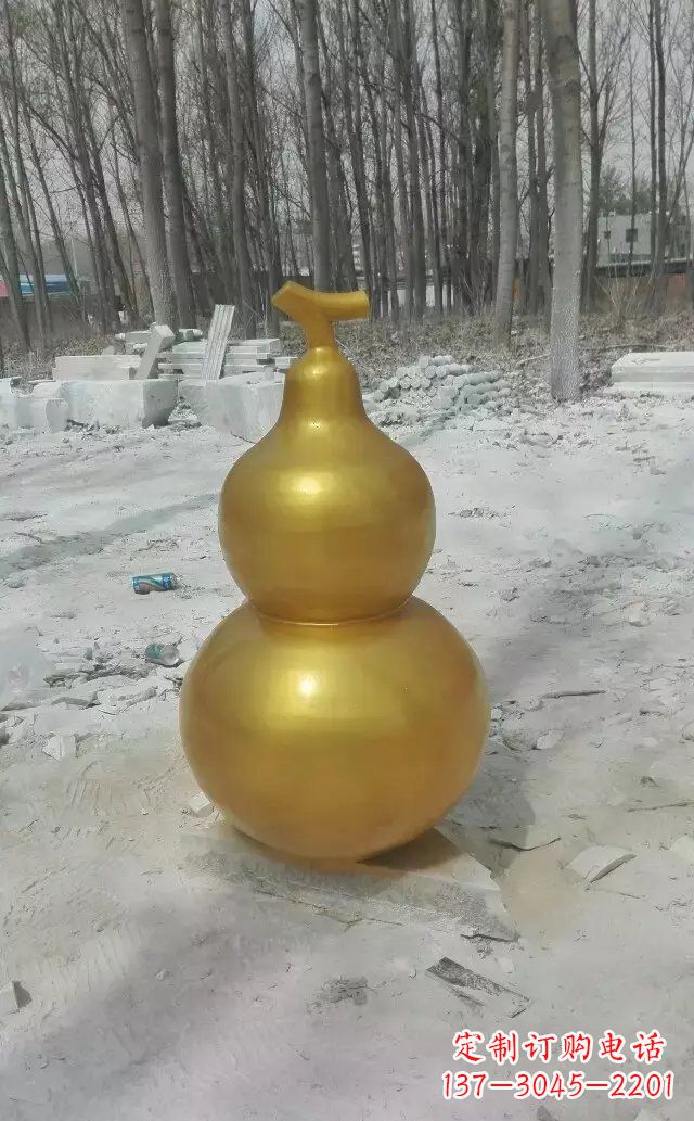 南京玻璃钢仿铜喷漆葫芦雕塑