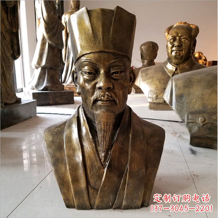 南京玻璃钢仿铜苏轼头像雕塑