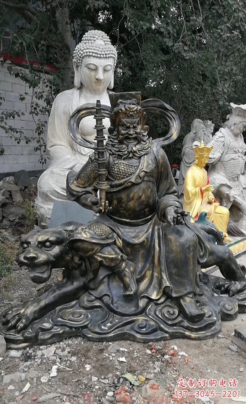 南京玻璃钢仿铜赵公明雕塑