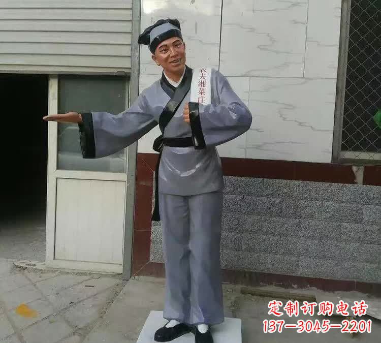 南京玻璃钢仿真店小二雕塑