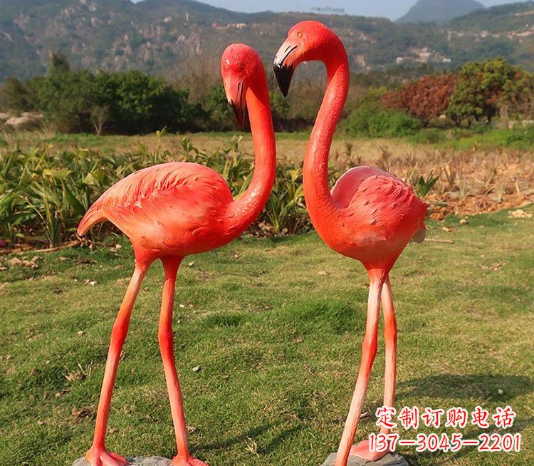 南京玻璃钢仿真火烈鸟雕塑极致精细的艺术品