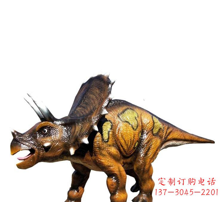 南京玻璃钢仿真恐龙三角龙雕塑——古老动物的最佳再现