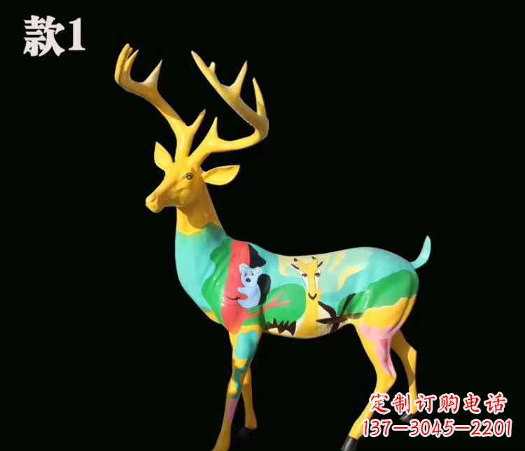 南京玻璃钢梅花鹿雕塑