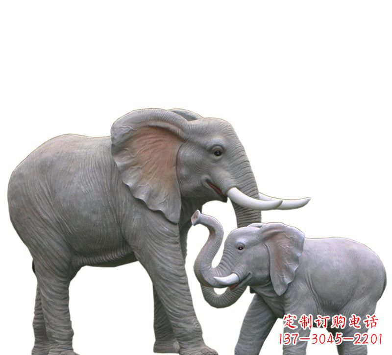 南京玻璃钢仿真母子大象