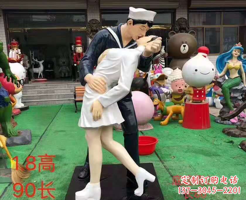 南京玻璃钢情侣雕塑——浪漫婚庆景观