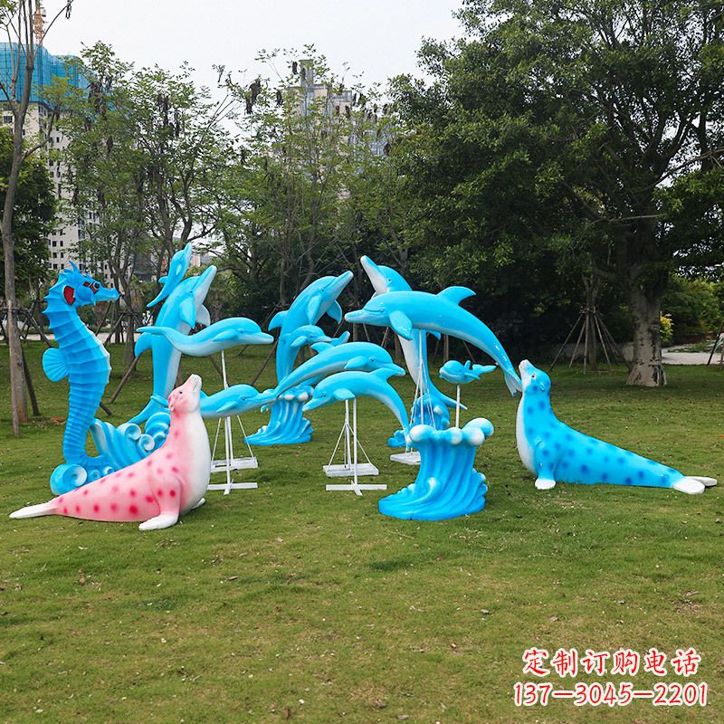 南京玻璃钢海豚雕塑艺术的精美表现