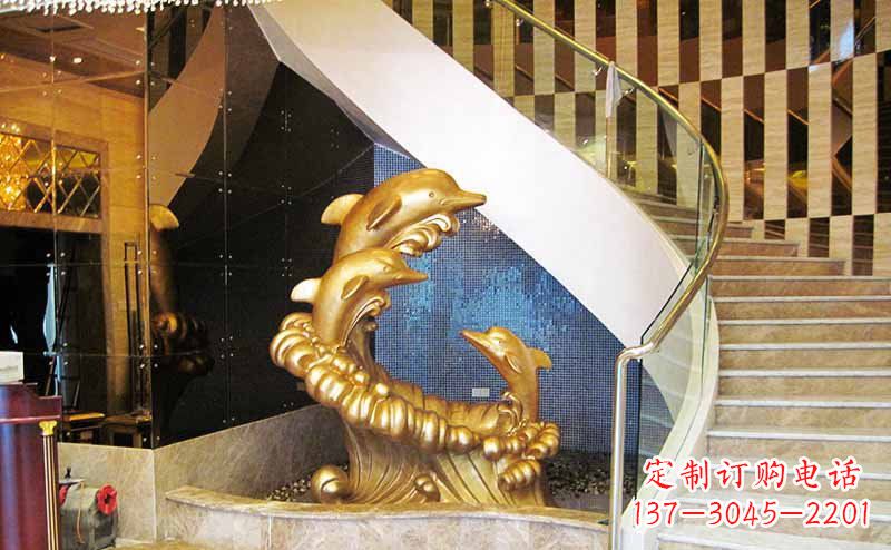 南京玻璃钢海豚雕塑精美的艺术精品
